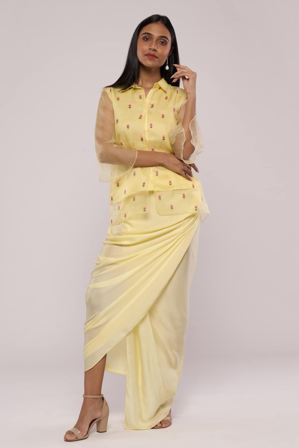 MAYU KOTHARI Cowl Draped Wrap Skirt