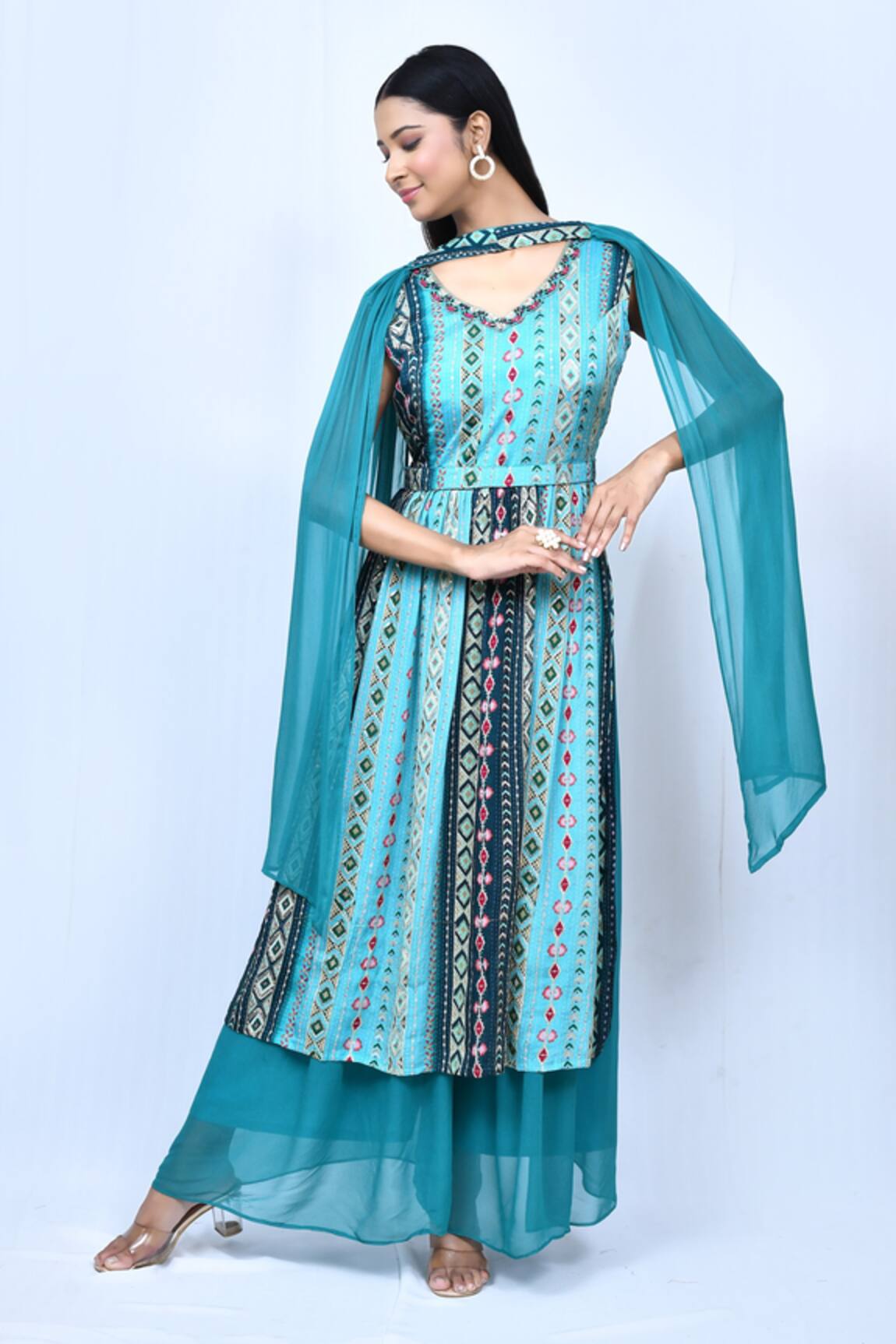 Nazaakat by Samara Singh Embroidered Straight Kurta Sharara Set