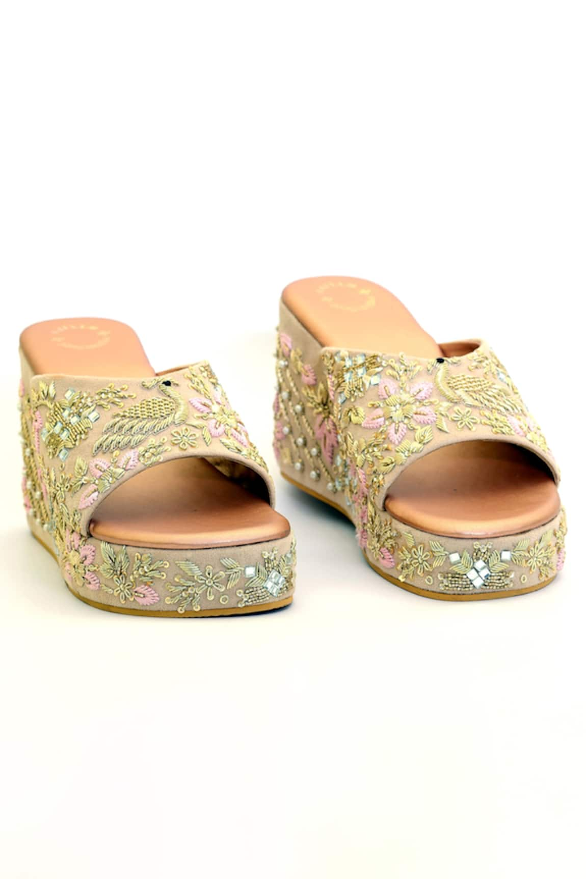 Rajasthani Stuff Kanak Mayoor Embellished Wedges