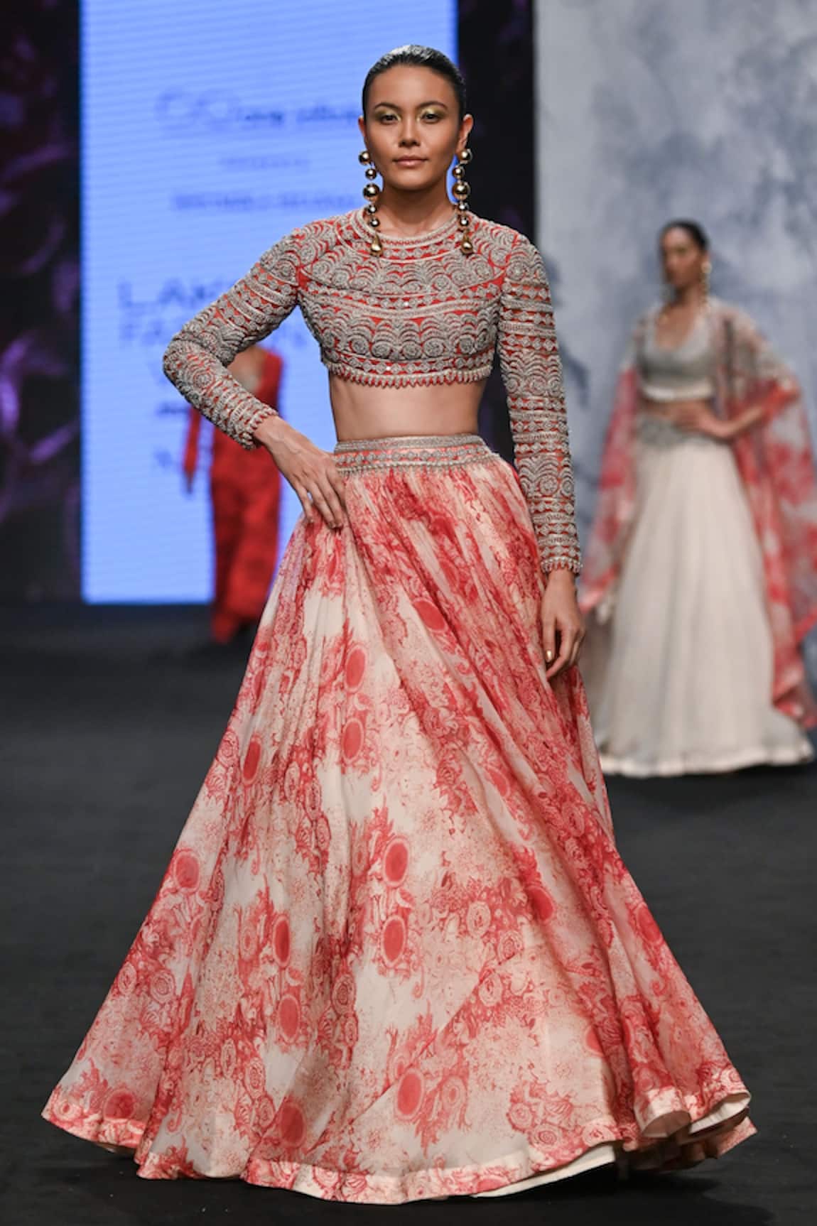 Bhumika Sharma Blossom Print Skirt & Embroidered Blouse Set