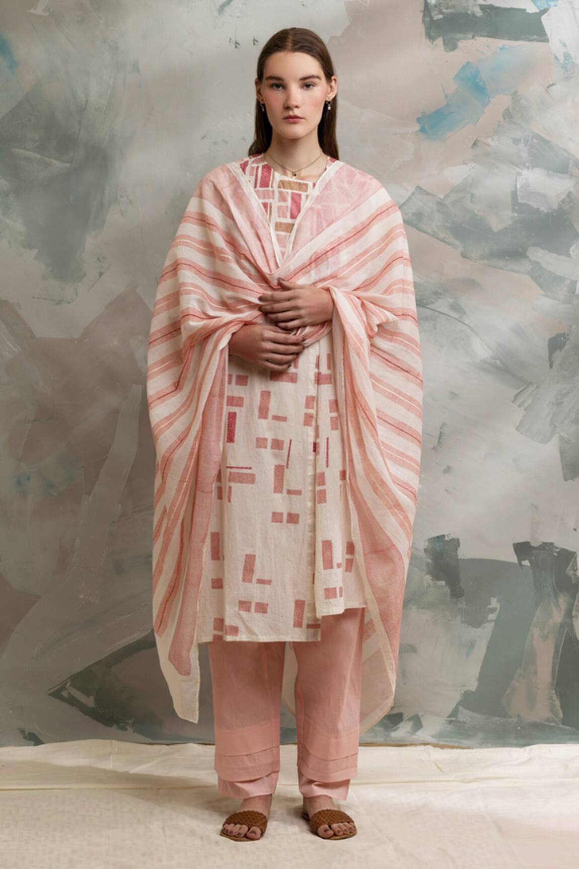 Banana Labs Geometric Print Cotton Kurta Set