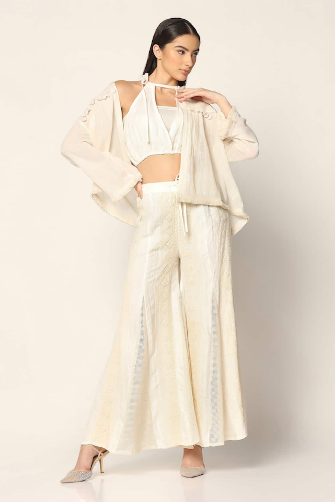 Two Sisters By Gyans Cotton Woven Jacket & Pant Set