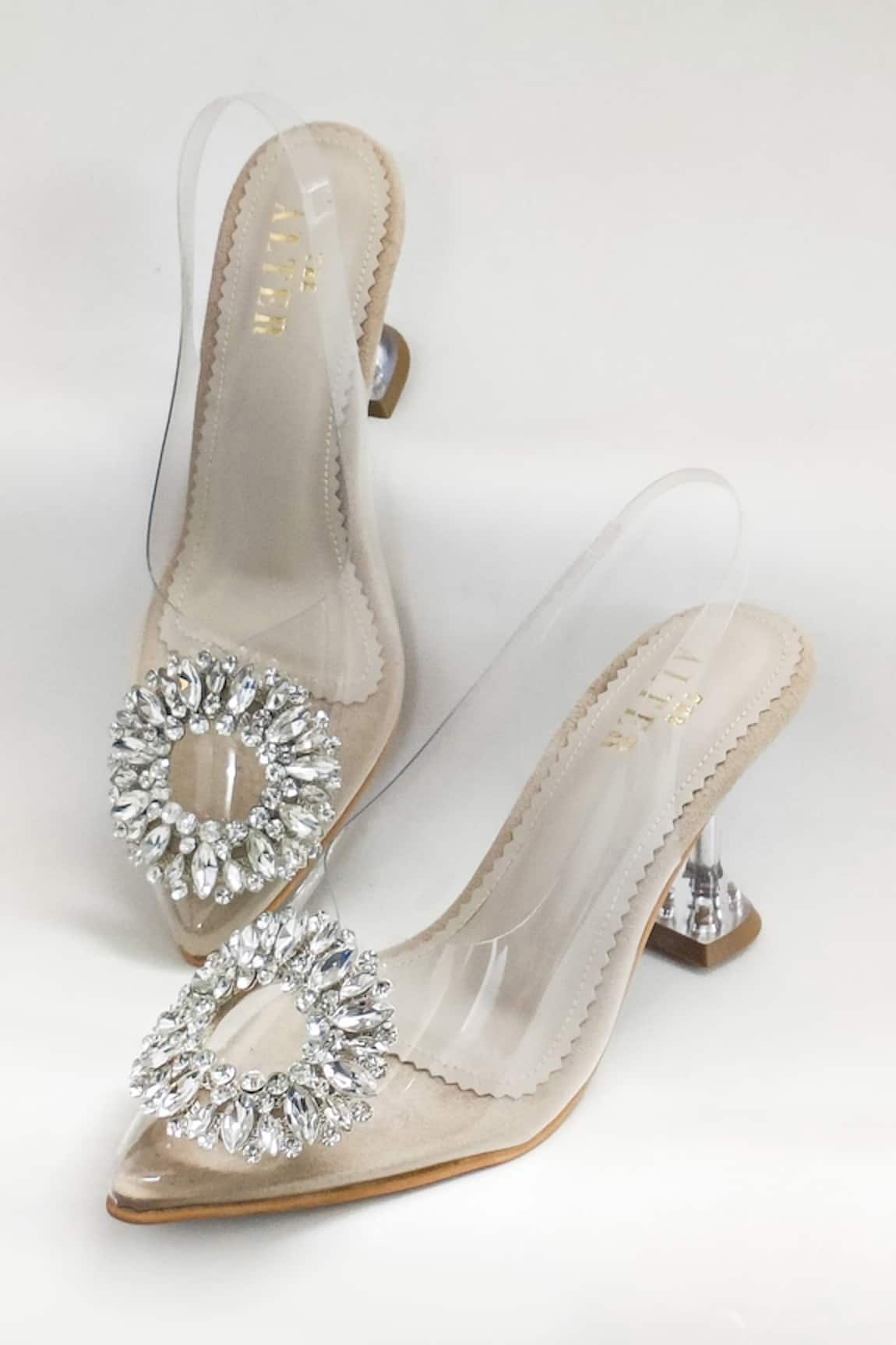 The Alter Layla Pointed Toe Pyramid Heels