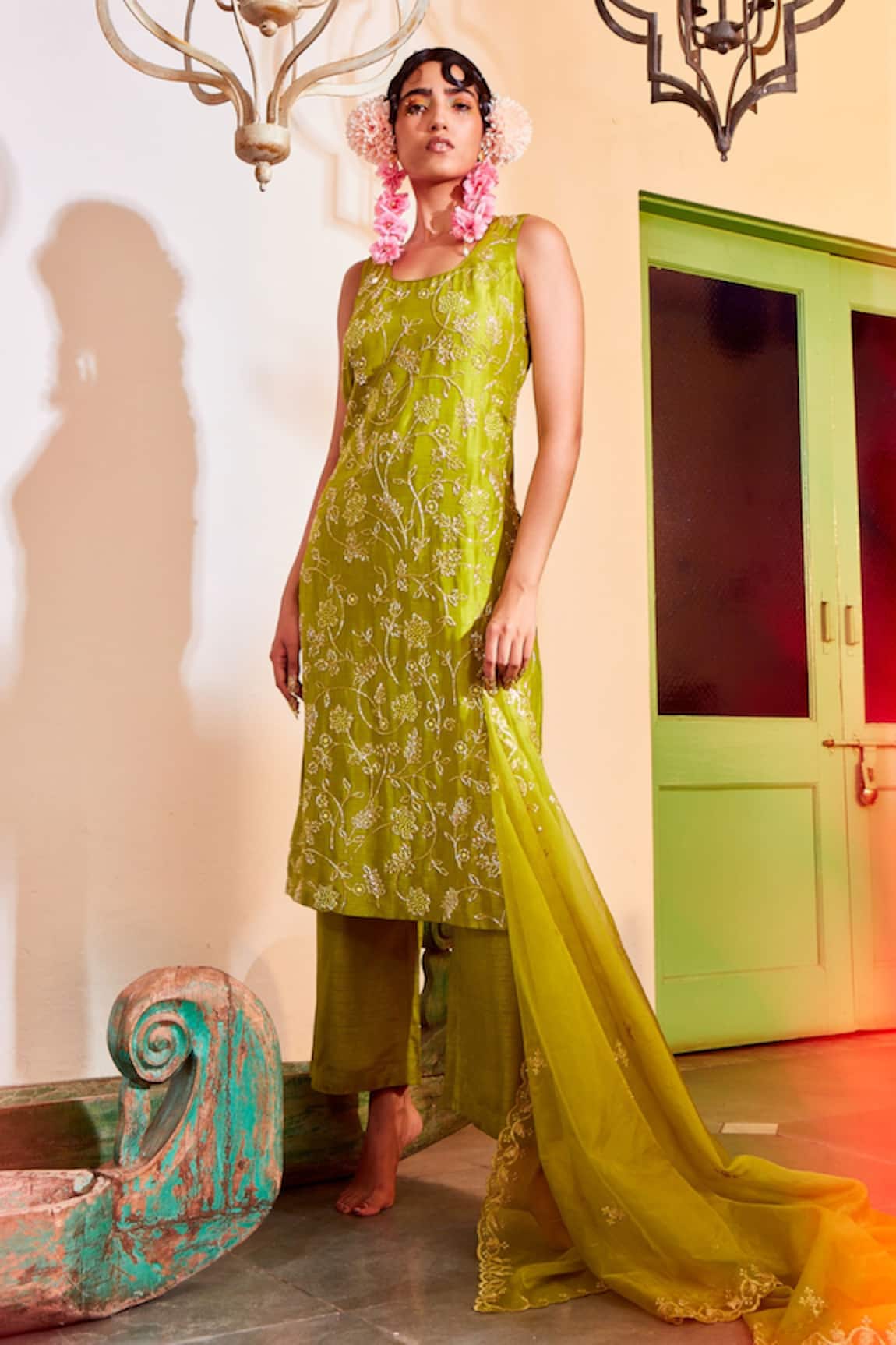 Mona And Vishu Hand Embroidered Kurta Set