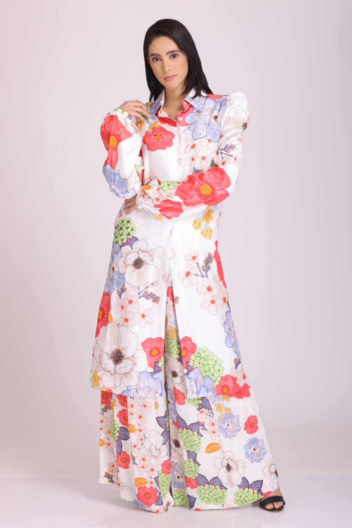 Alpona Designs By Soham Acharya Floral Print Tunic & Palazzo Set