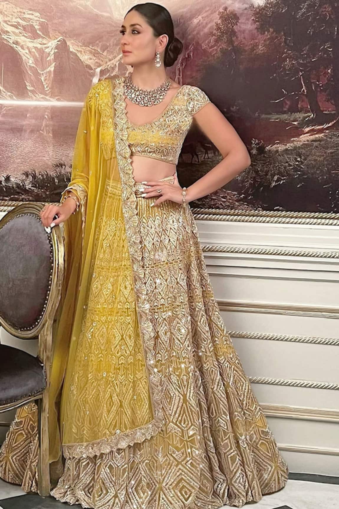 Ritika Mirchandani Geometric Embroidered Bridal Lehenga Set