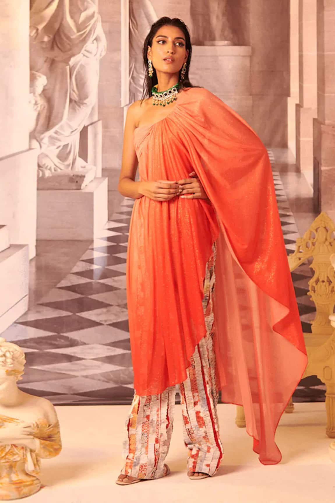 Gauri Dhawan Asymmetrical Draped Tunic