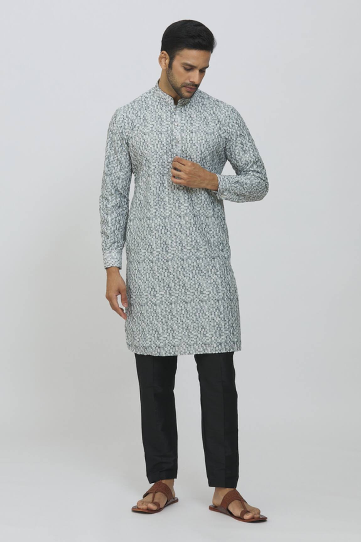 Rng Safawala Sequin Embroidered Kurta & Pant Set