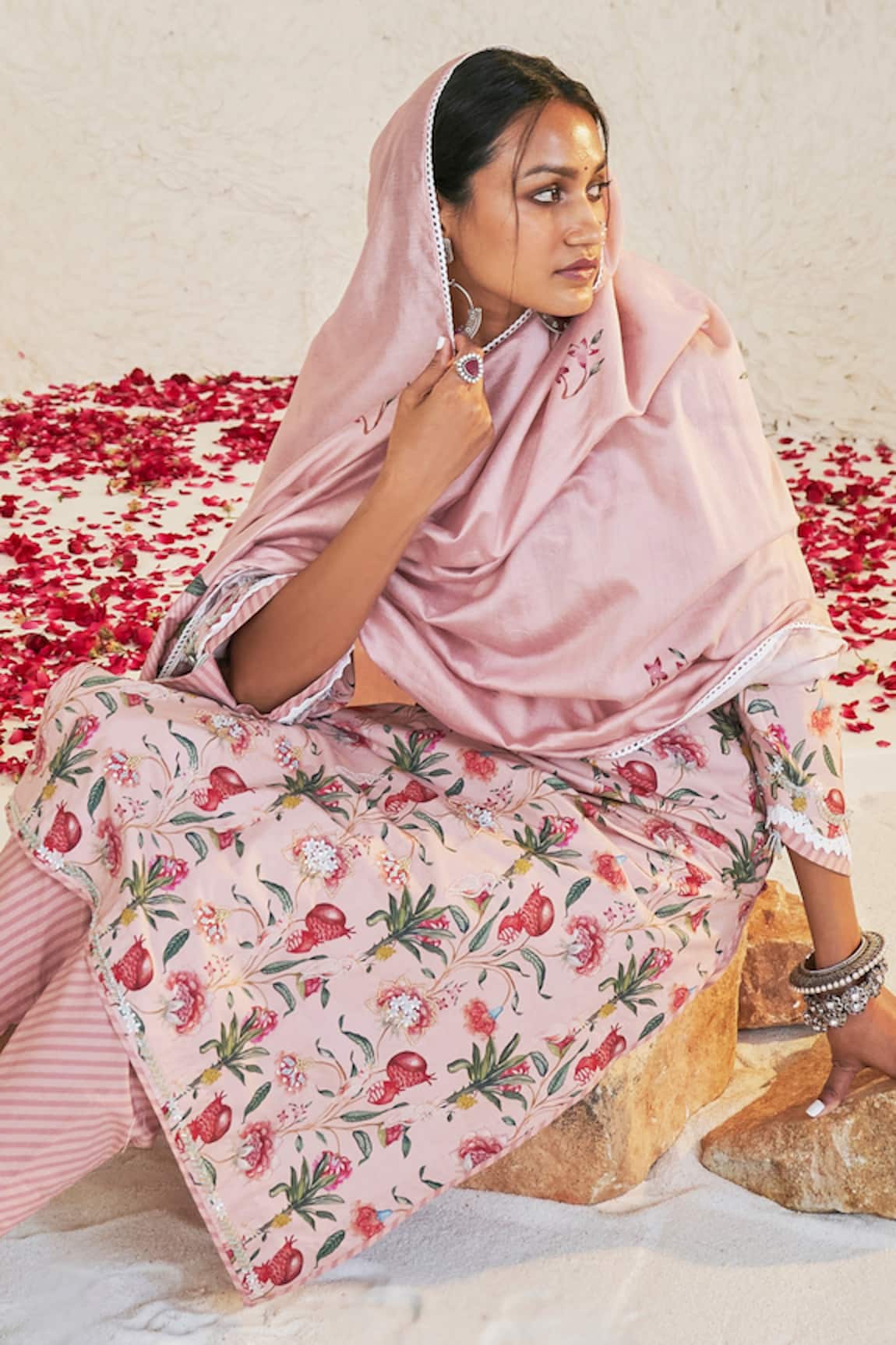 Sage Saga Mahgul Floral Print Kurta Salwar Set