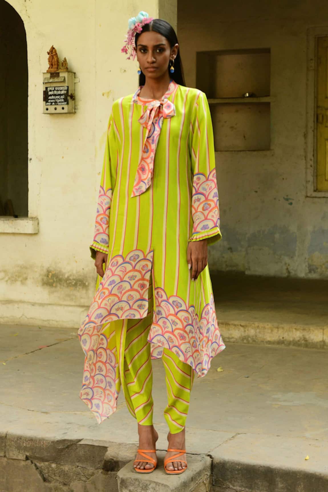 Swati Vijaivargie Khus Asymmetric Silk Tunic