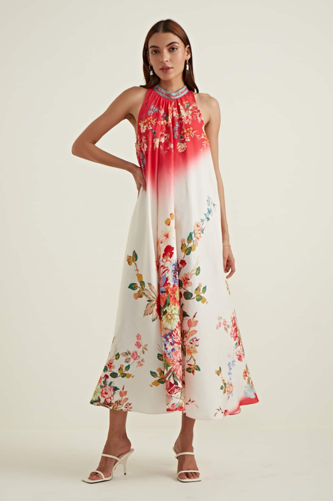 Ranna Gill Amella Vintage Floral Print Dress