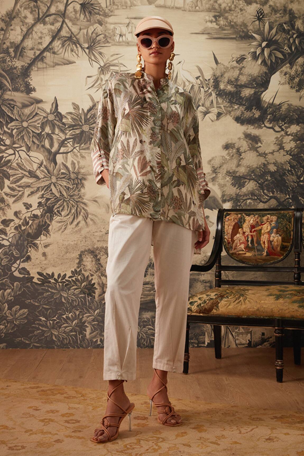 Kalista Camila Tropical Pattern Tunic & Pant Set