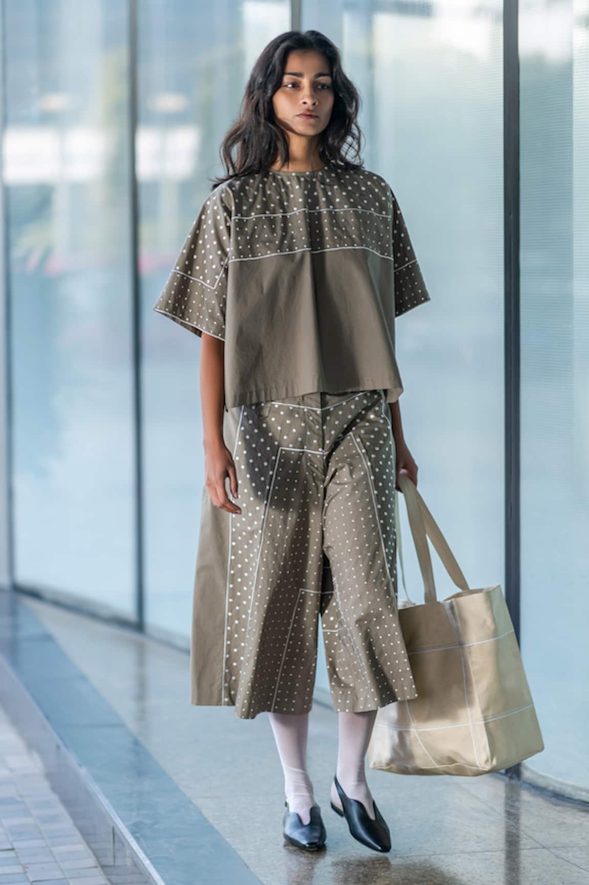 Leh Studios Dots Embroidered Handkerchief T-Shirt 