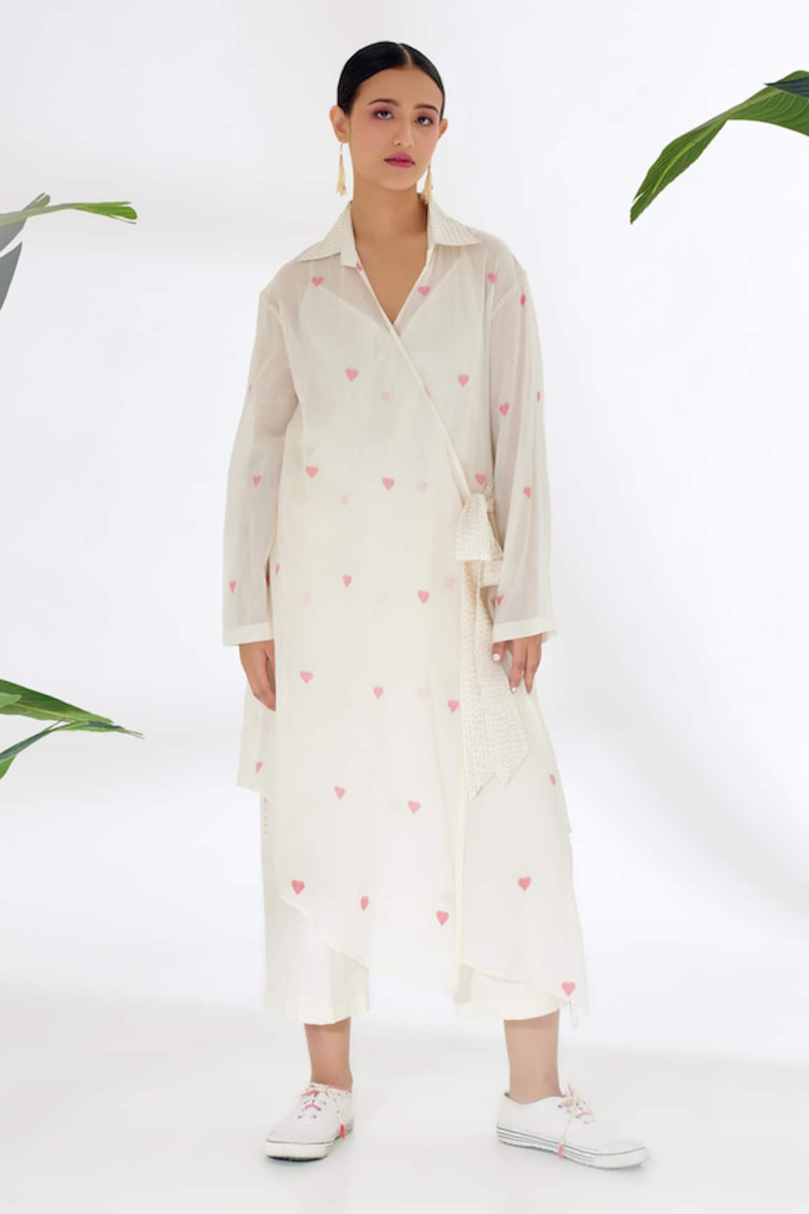 Nikasha Heart Woven Wrap Dress