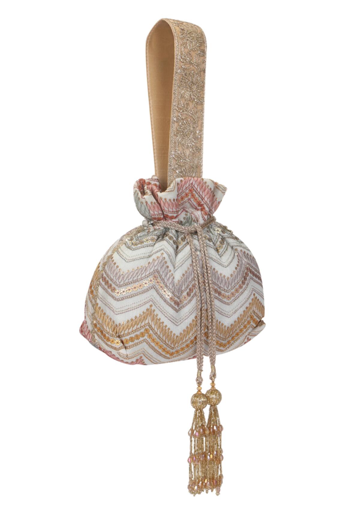 Fuchsia Sand Silk Potli Bag
