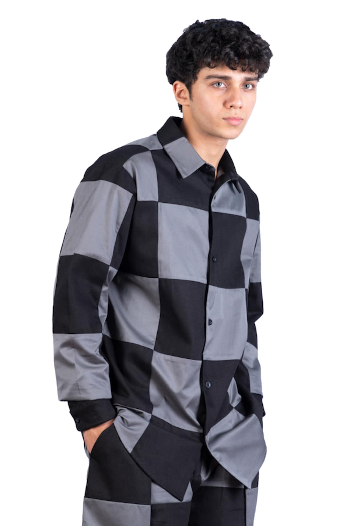 Theorem Patchworked Checkered Shirt