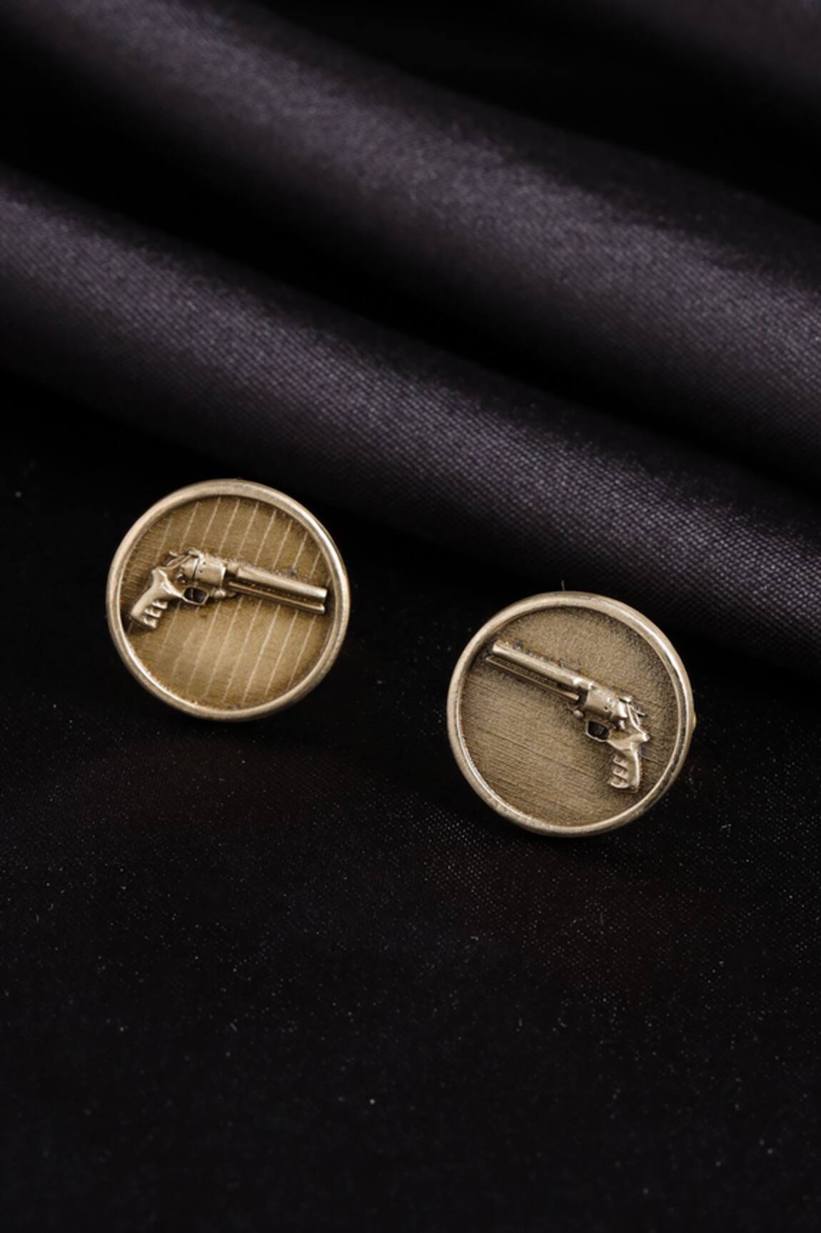 Cosa Nostraa Power Gun Craved Cufflinks