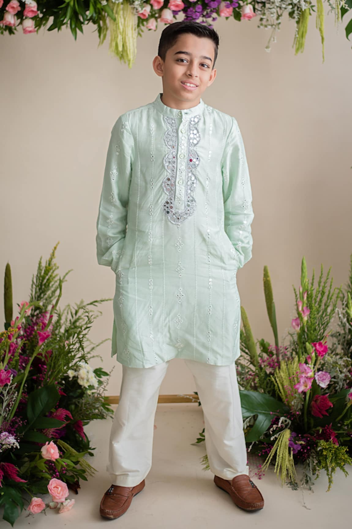 Pa:Paa Mirror Embroidered Kurta & Pant Set