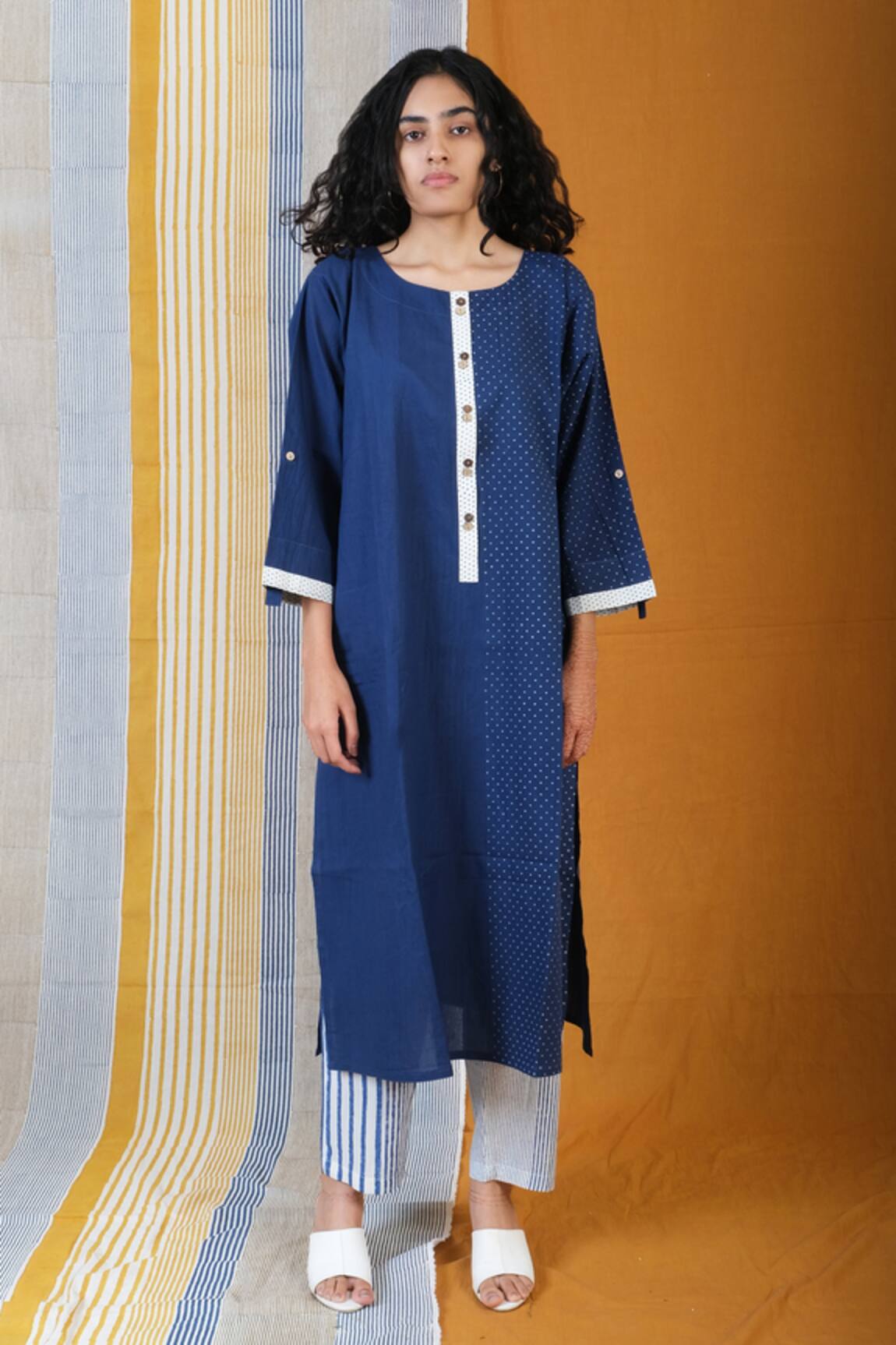 Banana Labs Polka Dot Kurta & Pant Set