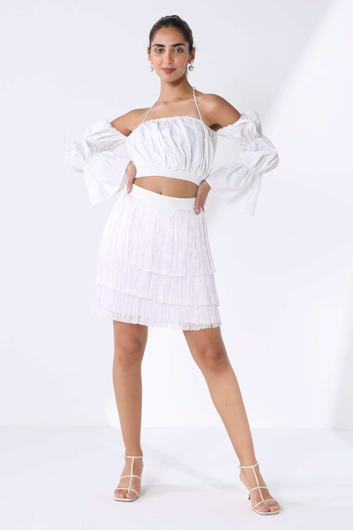 Ashico Top & Fringed Skirt Set