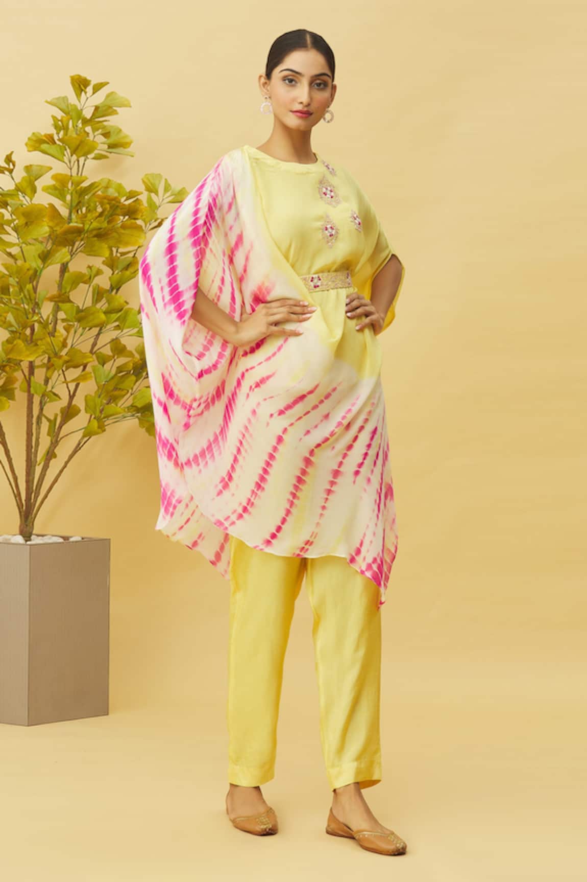 Khwaab by Sanjana Lakhani Draped Shaded Top With Pant