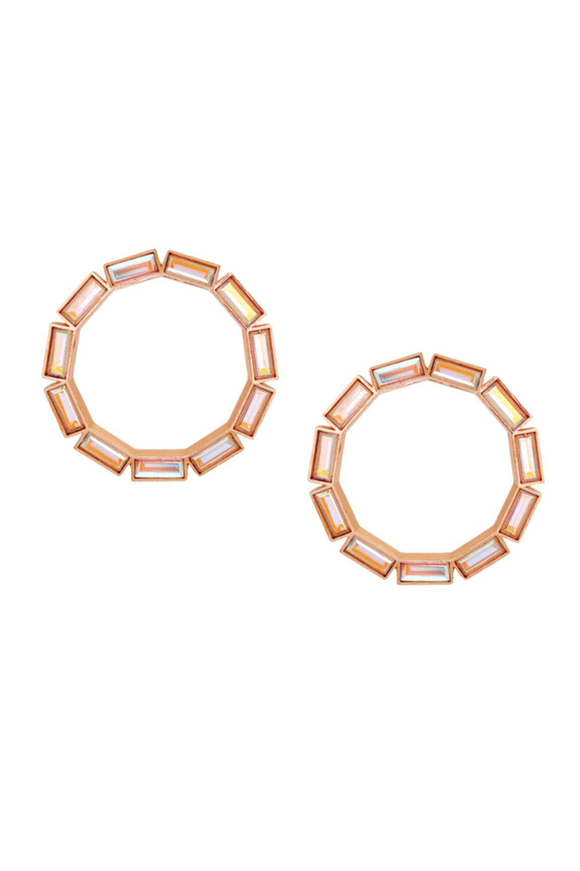 Esme By Aashna Dalmia Stone Embellished Small Hoops 