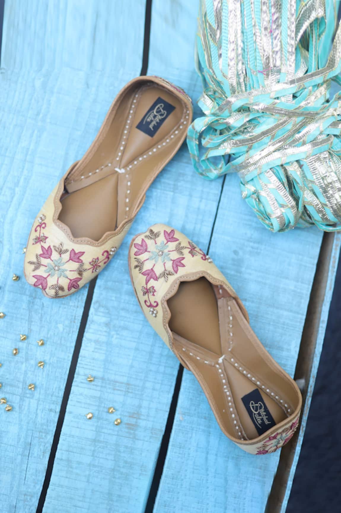 Stitched soles Meher Embroidered Juttis