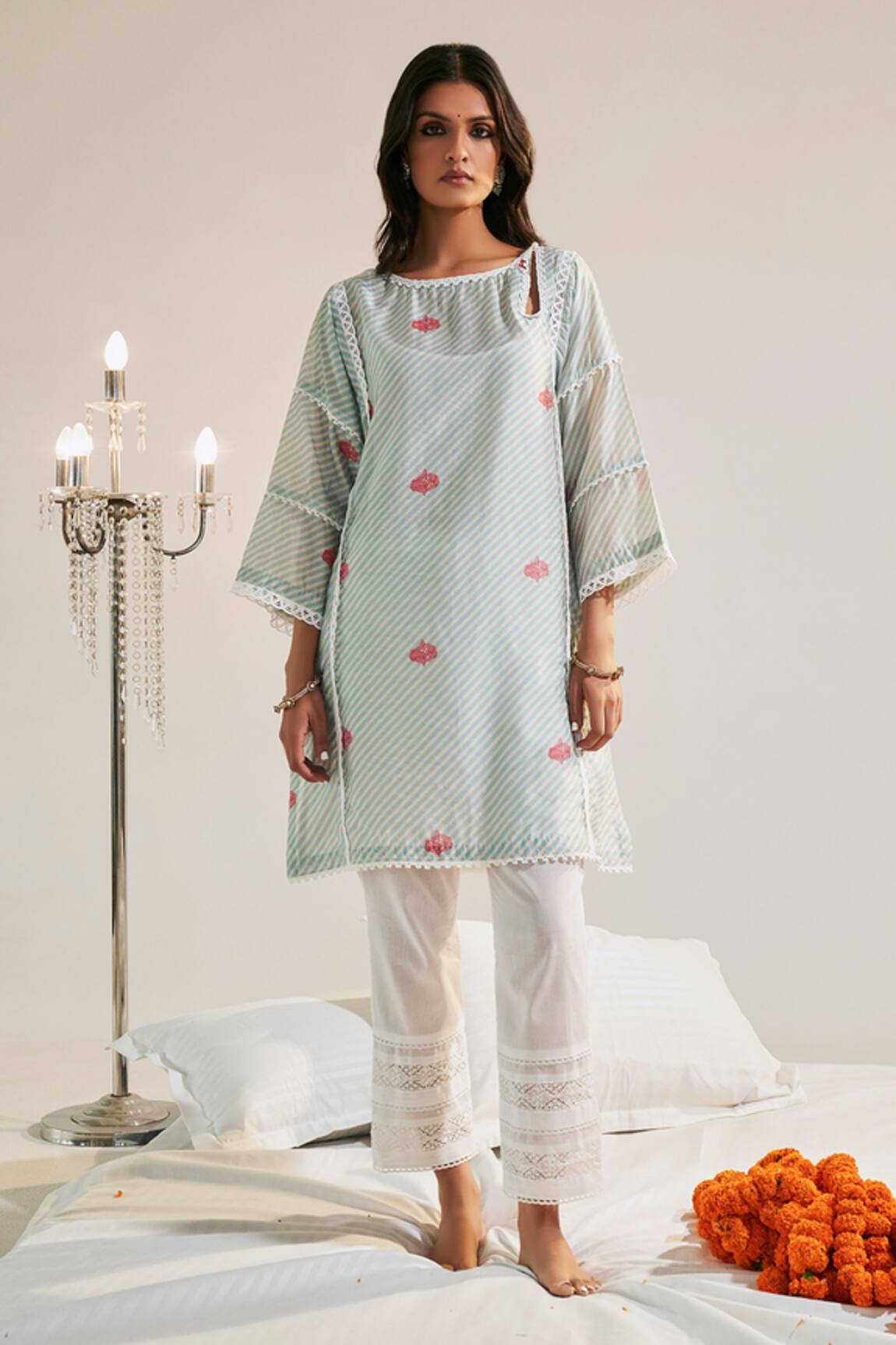 Sage Saga Pihu Chanderi Printed Phiran Kurta
