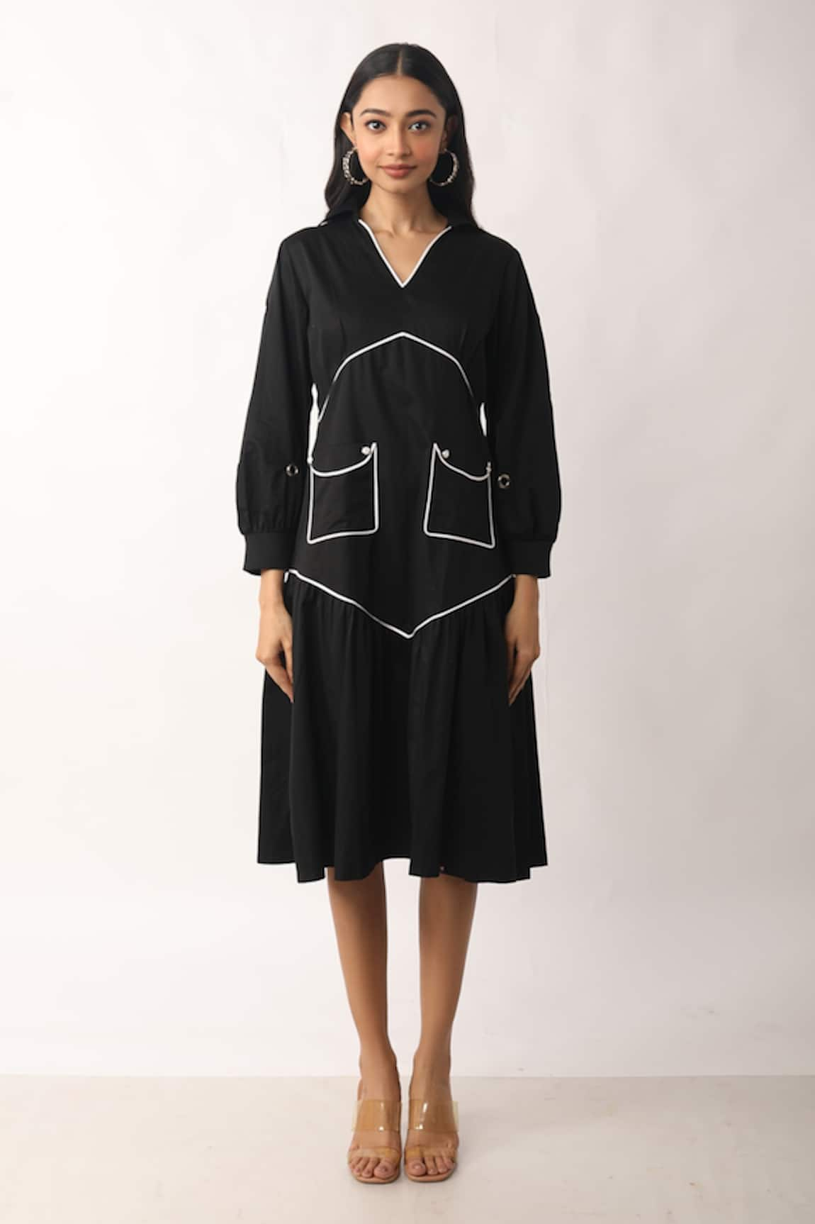 Veera Wear Raven Front Pocketed Dress