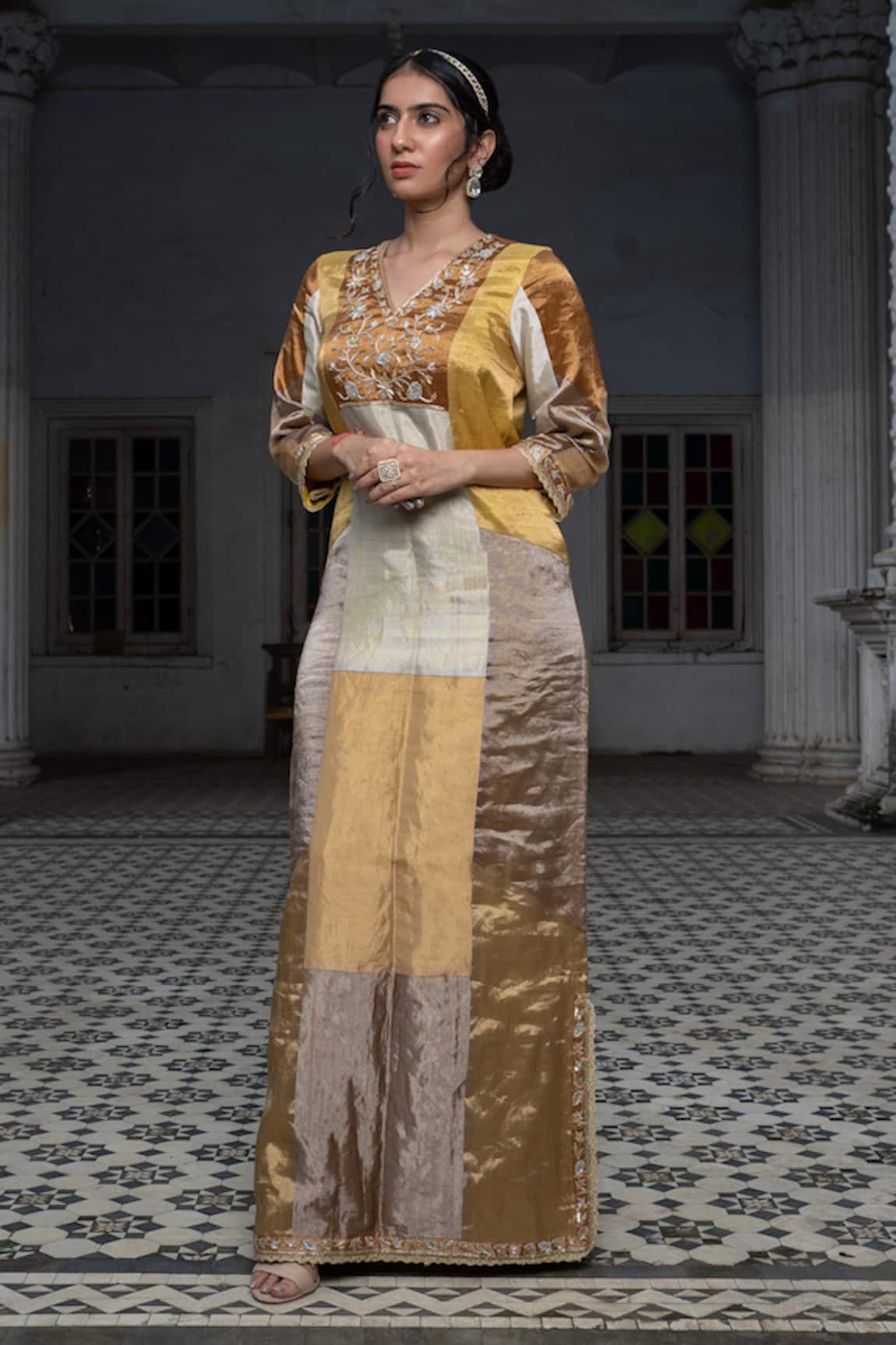 Sheela Suthar Embroidered Yoke Panelled Tunic