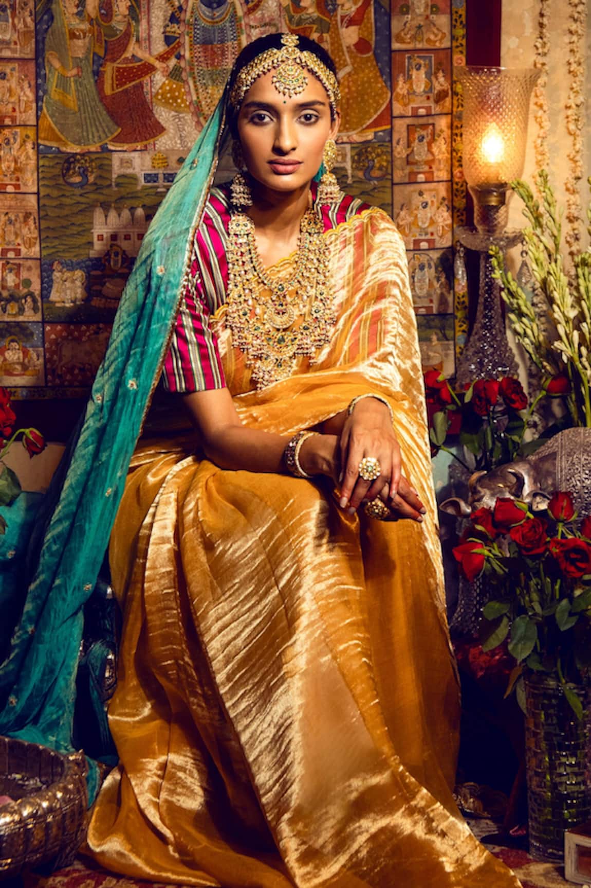 Pure Kanjivaram Silk Black and Golden Saree – Sunasa