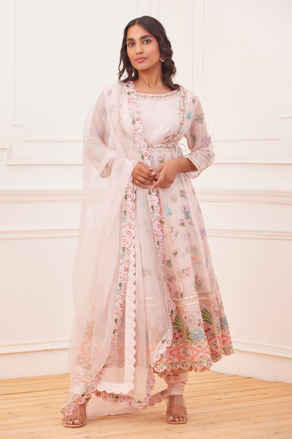 Rahul Mishra Meena Jharokha Embroidered Angrakha Set