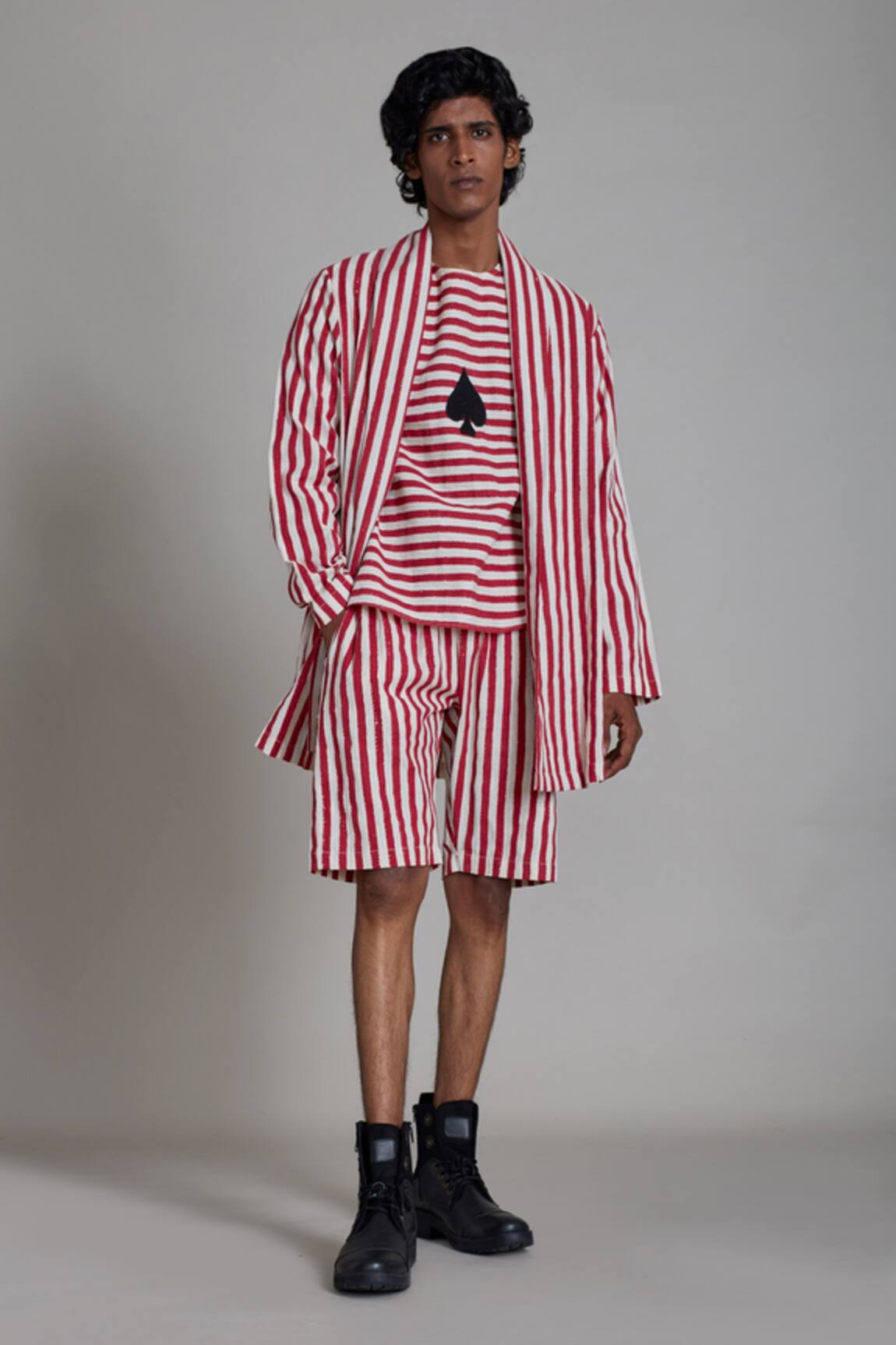 Mati Striped Jacket And Shorts Set