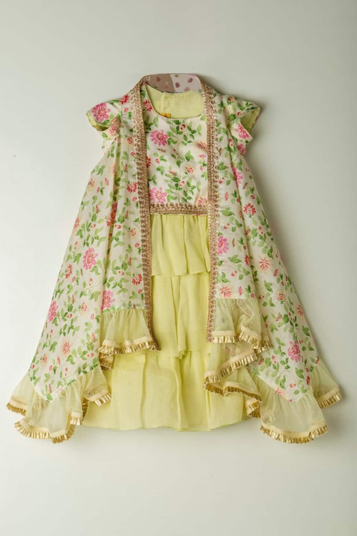 Shruti Jalan Placket Embroidered Cape & Skirt Set