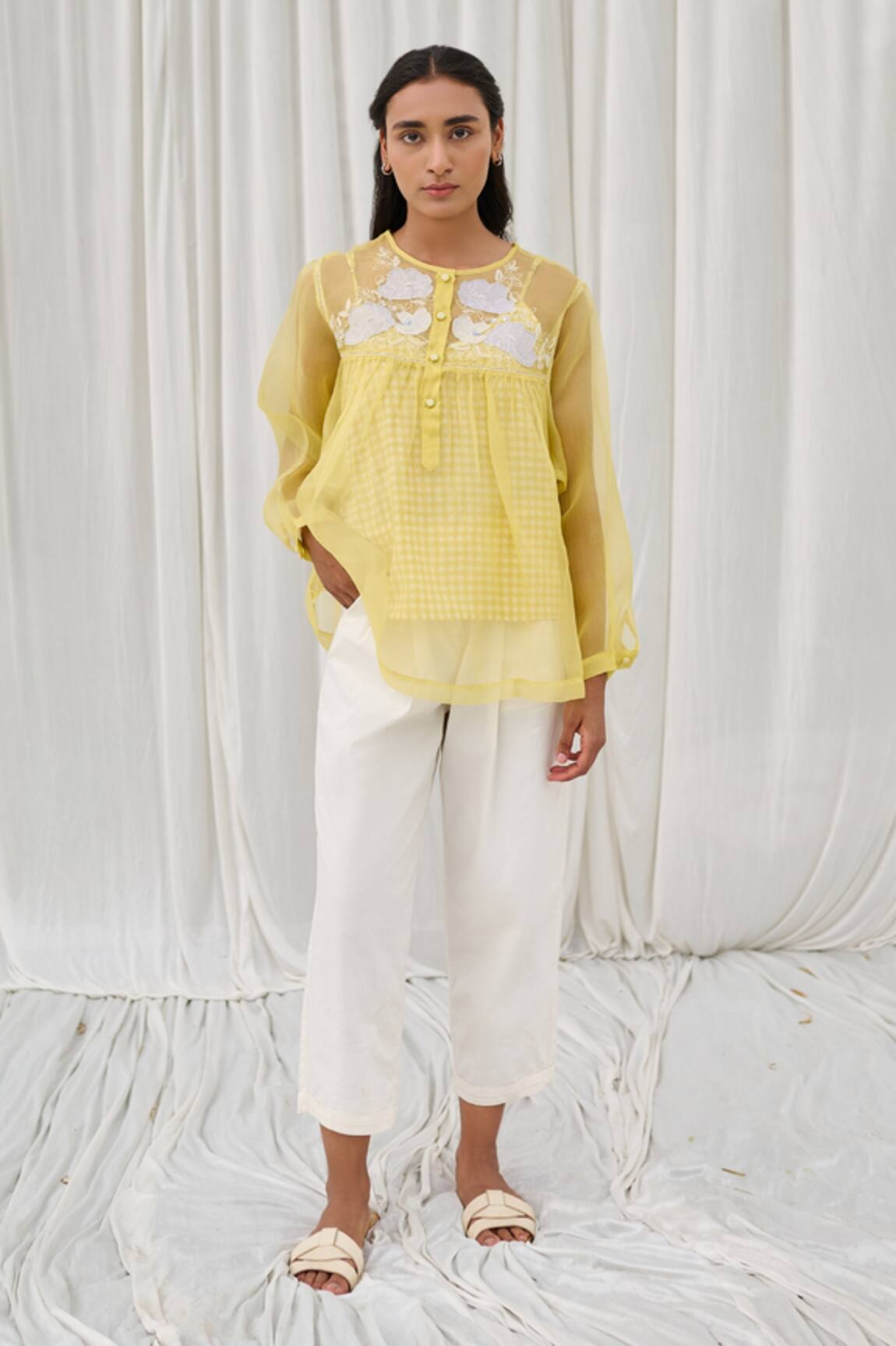 Ayaka Applique Embroidered Top