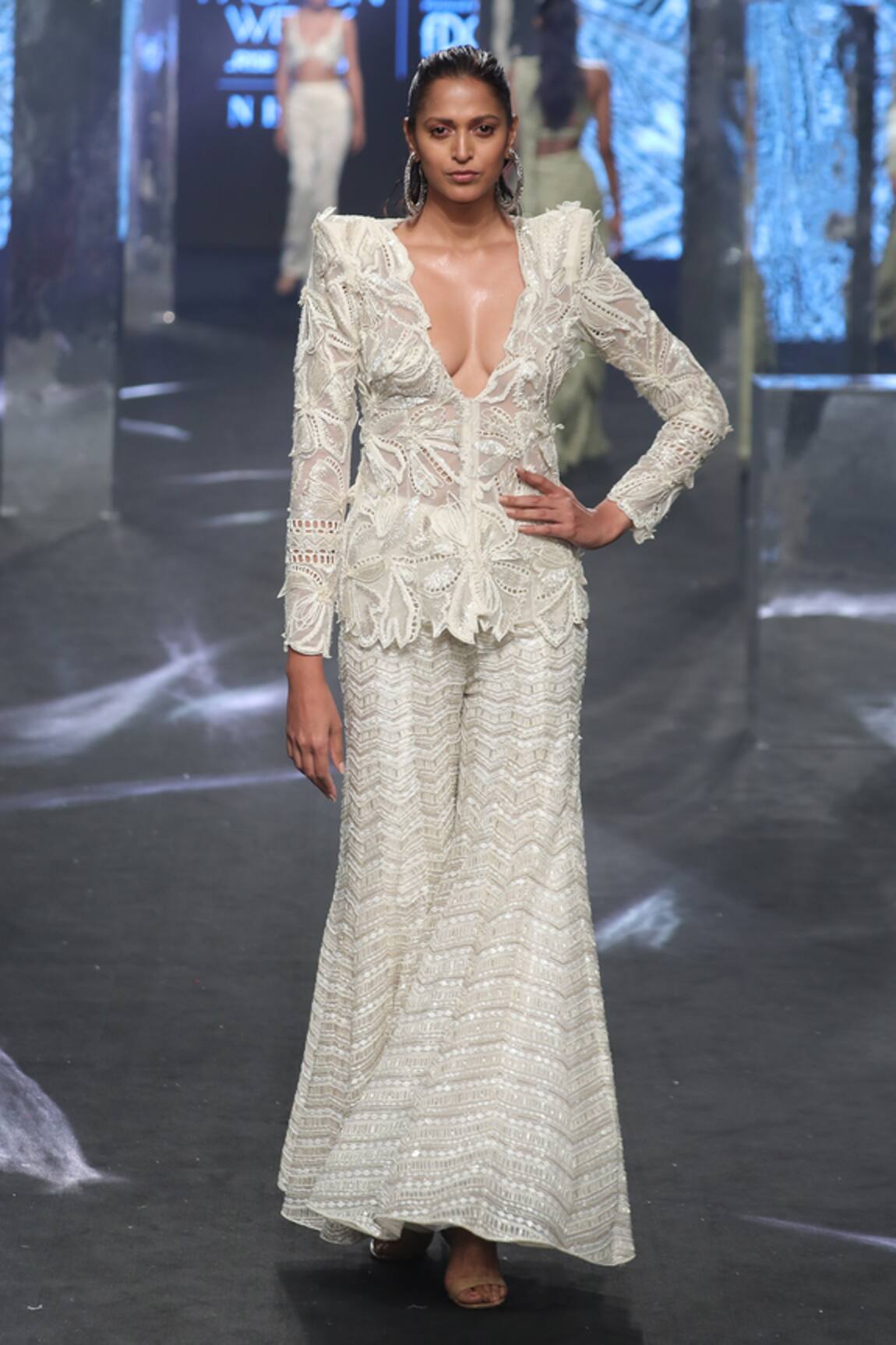 Ritika Mirchandani Siriy Abstract Floral Embroidered Kurta & Sharara Set