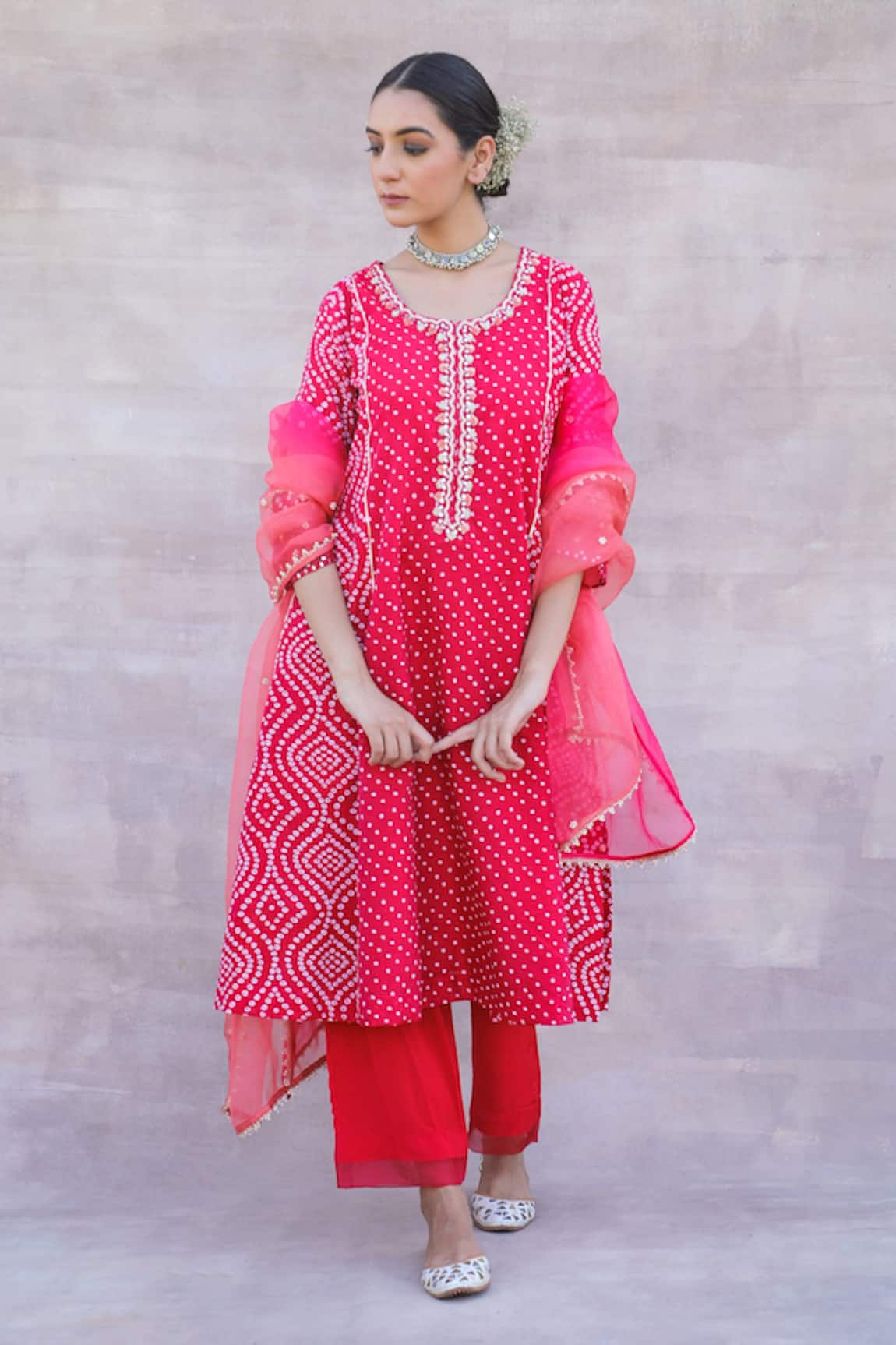 Label Mansi Nagdev Azal Chanderi Silk A-Line Kurta Set