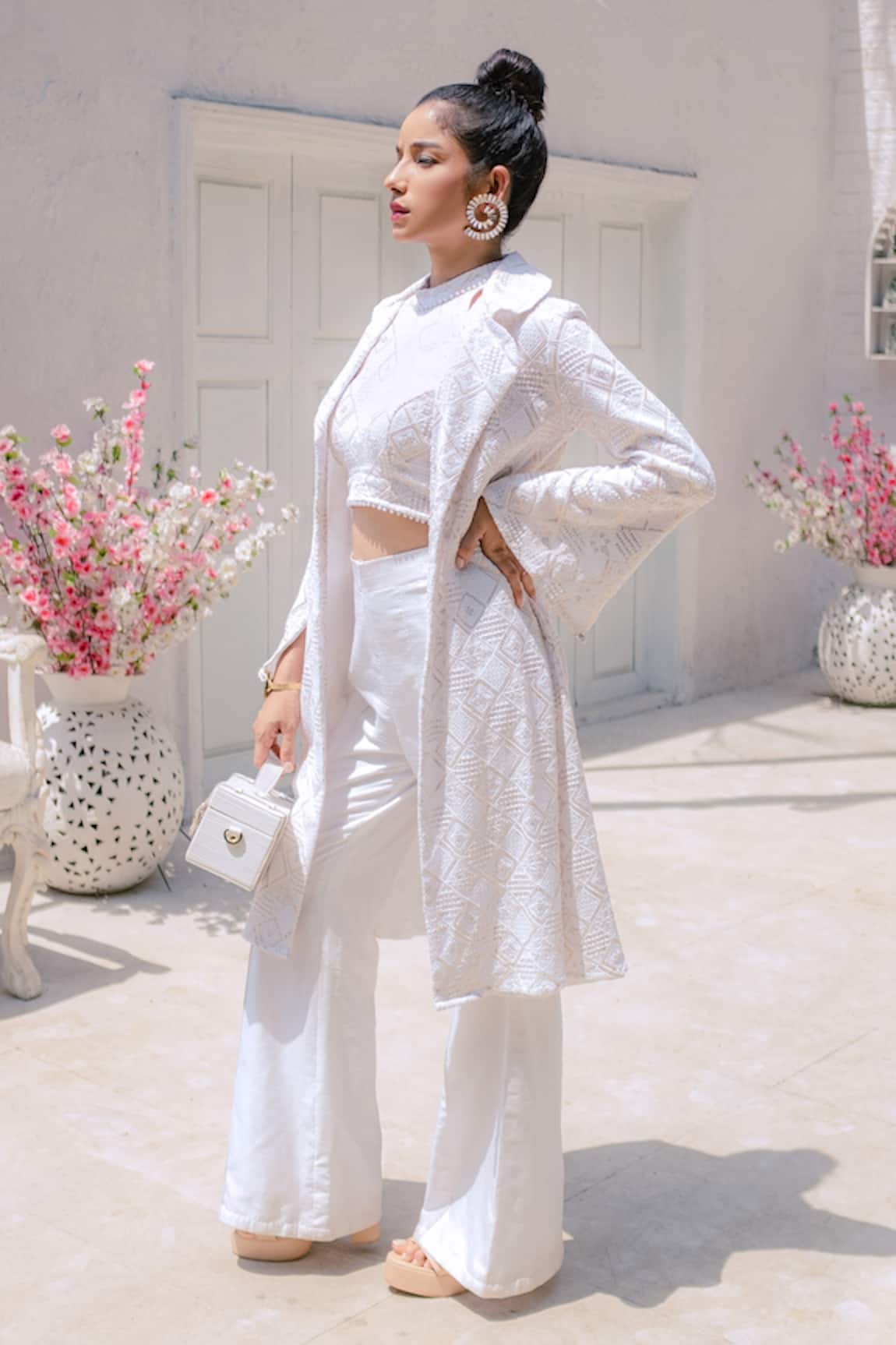 MONK & MEI BY SONIA ANAND Inayat Embroidered Jacket Pant Set 