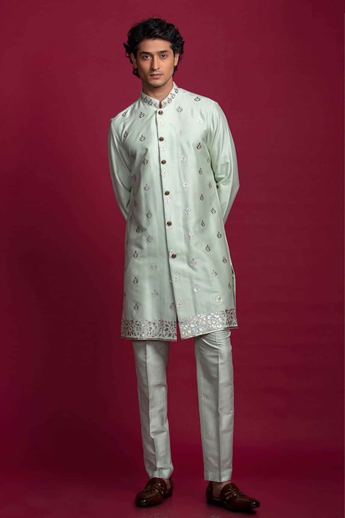 Jayesh Shah Foil Print Kurta & Pant Set