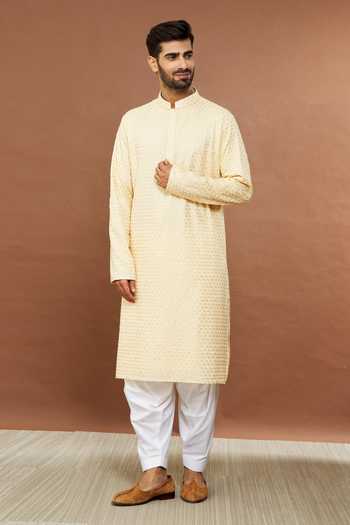 Aham-Vayam Floral Embroidered Kurta & Patiala Set 