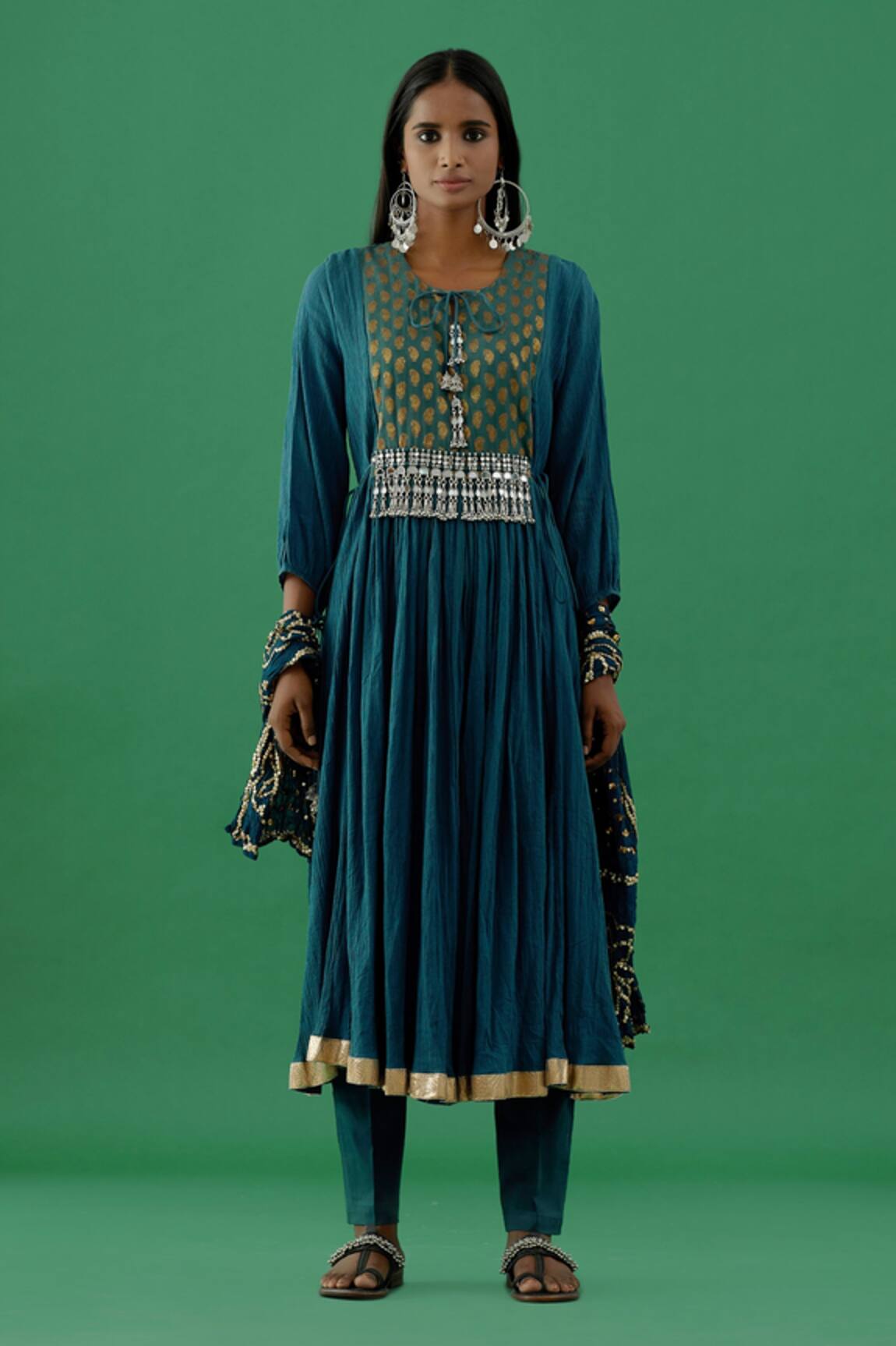 5elements Paisley Woven Yoke Anarkali Set