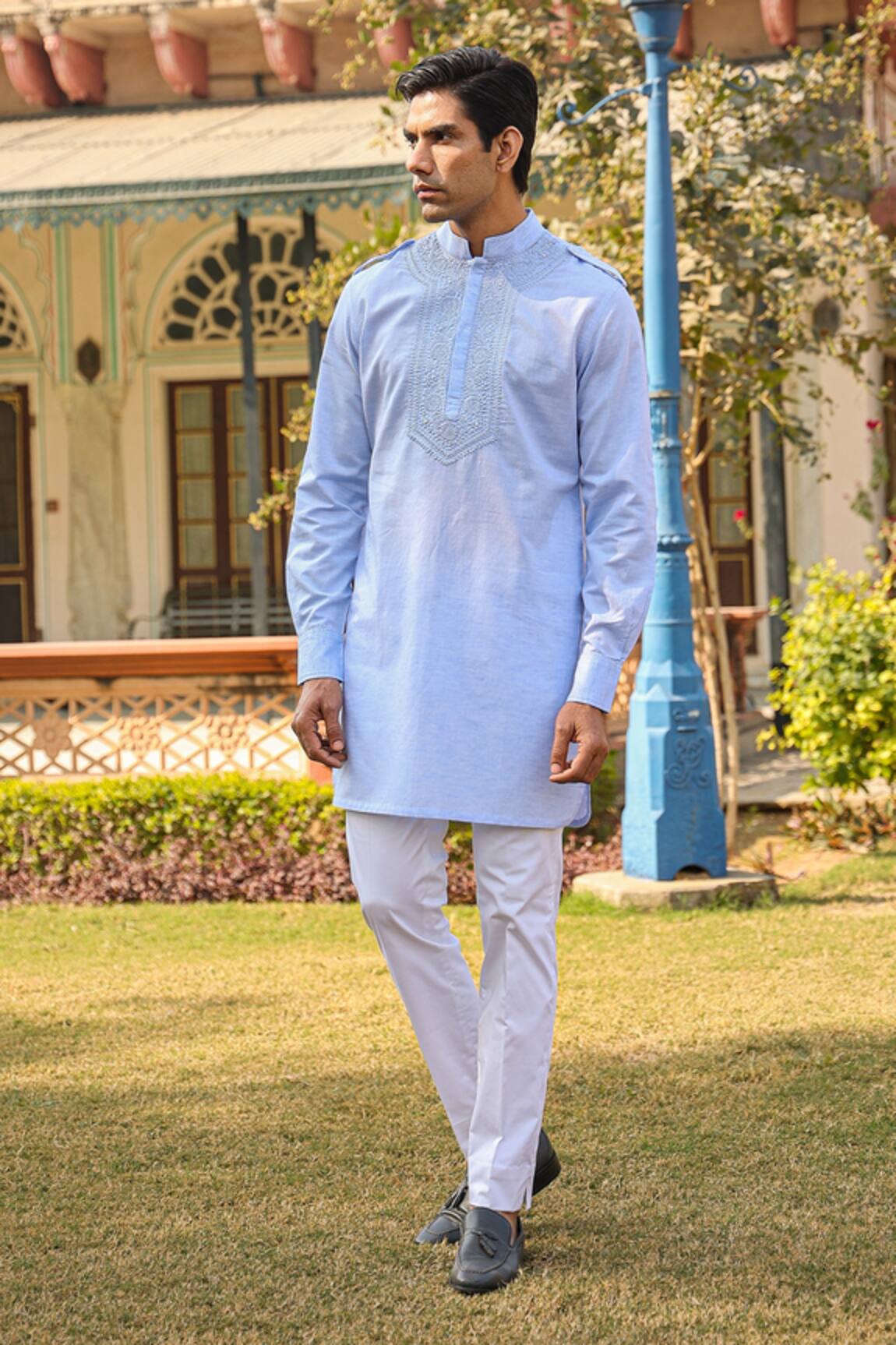 Raw & Rustic By Niti Bothra Lucknowi Embroidered Kurta 