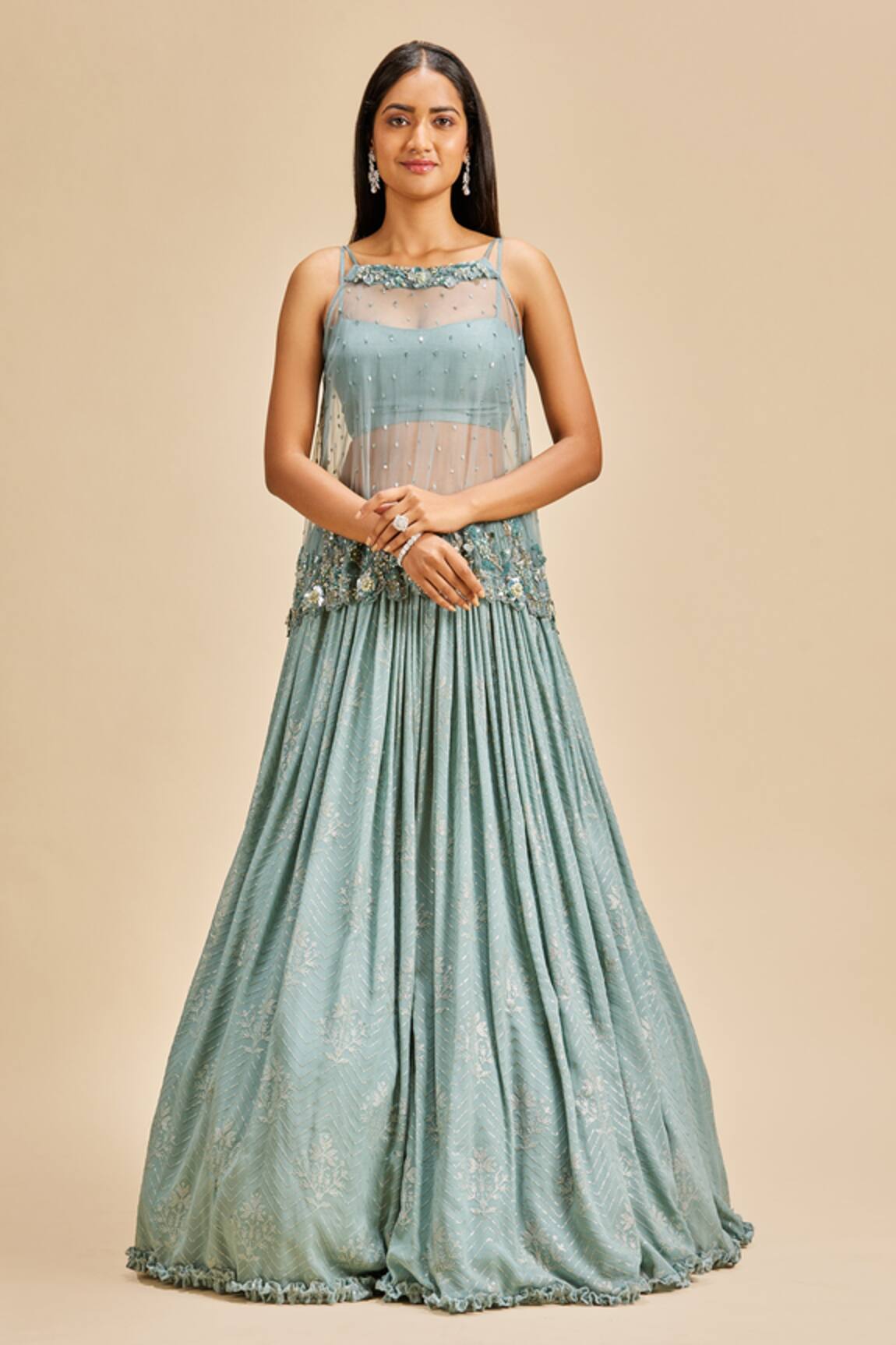 Nitika Gujral Sequin Embroidered Lehenga Top Set