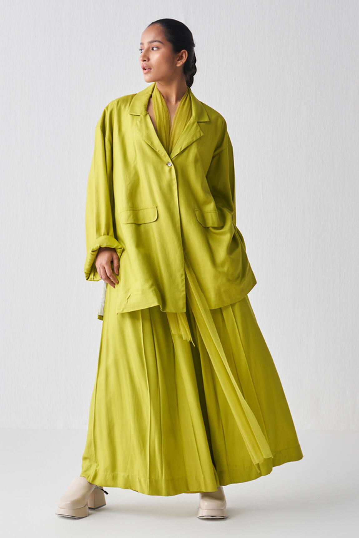 Three Inverted Box Pleated Pant