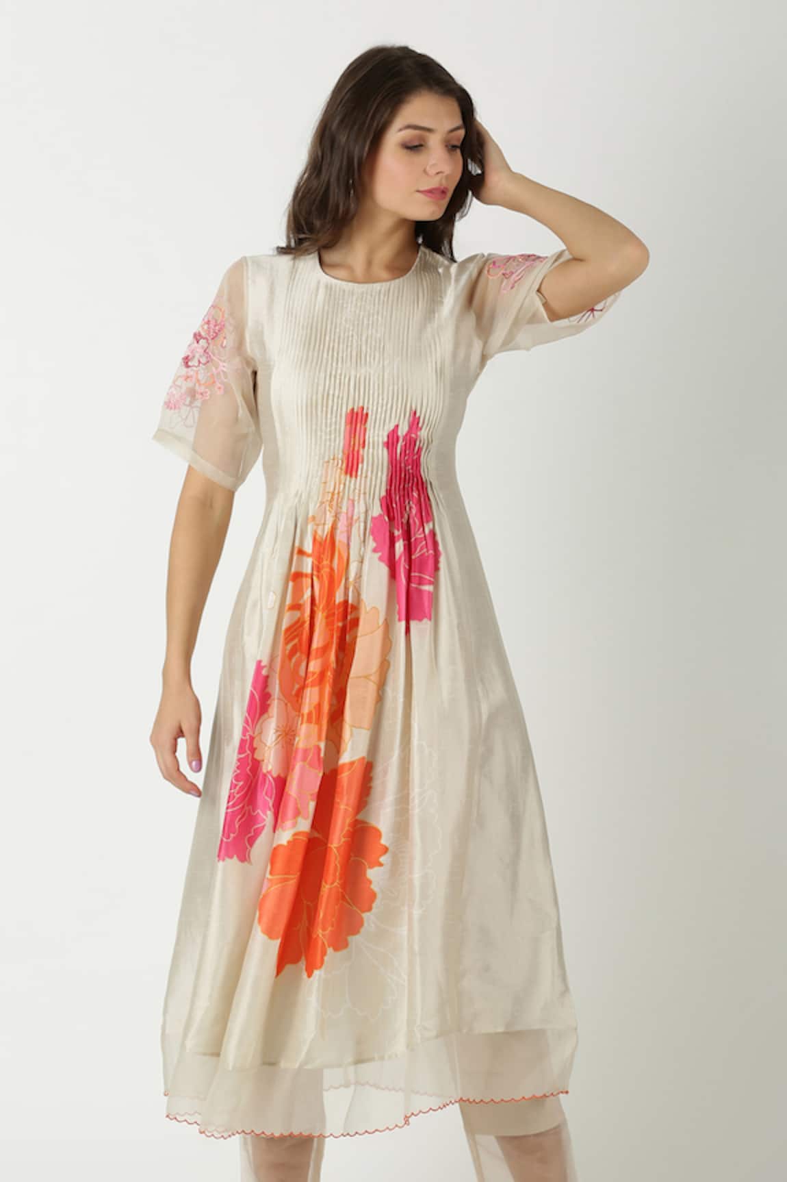 Archana Shah Printed Silk Kurta 