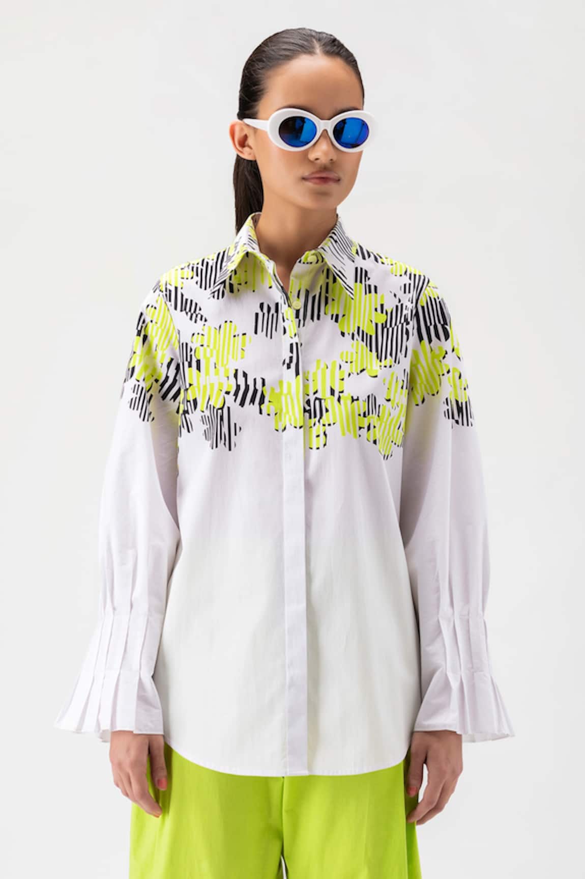 Genes Lecoanet Hemant Stripe Pattern Floral Print Shirt