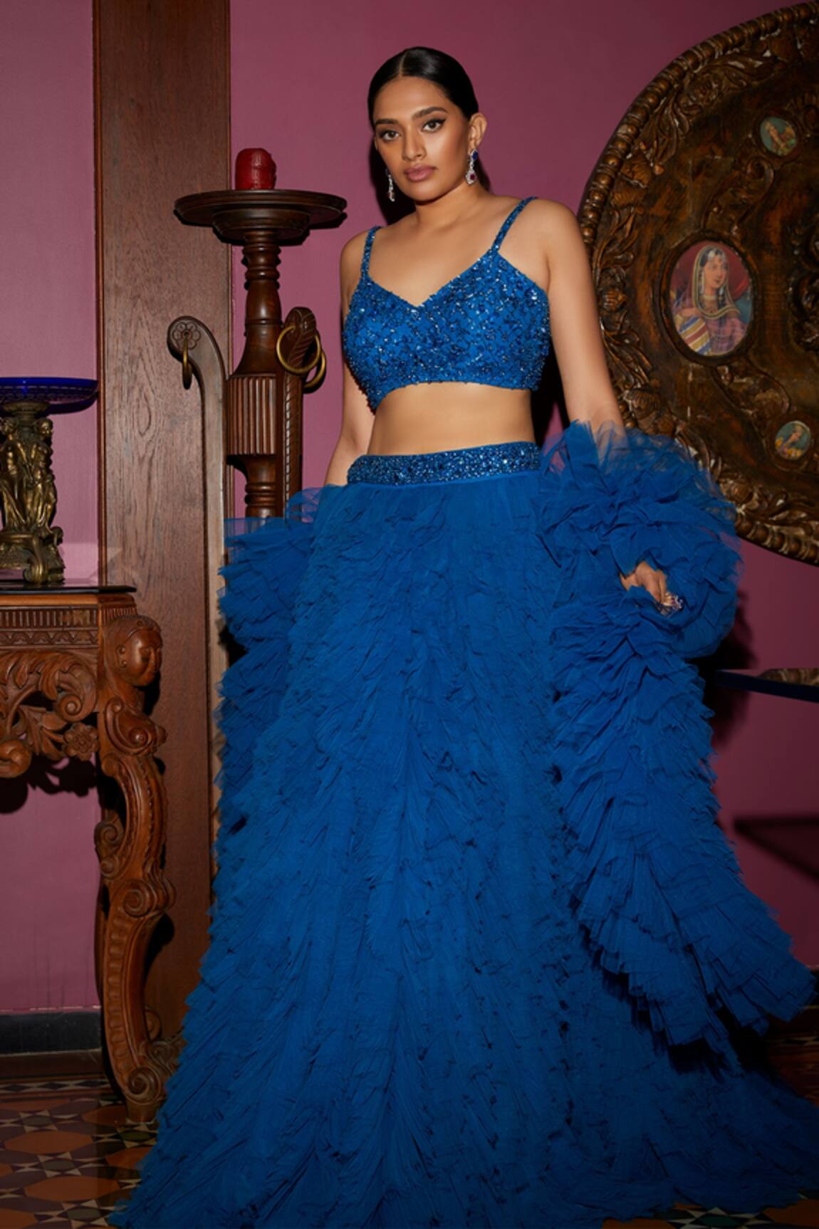 Nadine Dhody Delphene Ruffled Lehenga Set