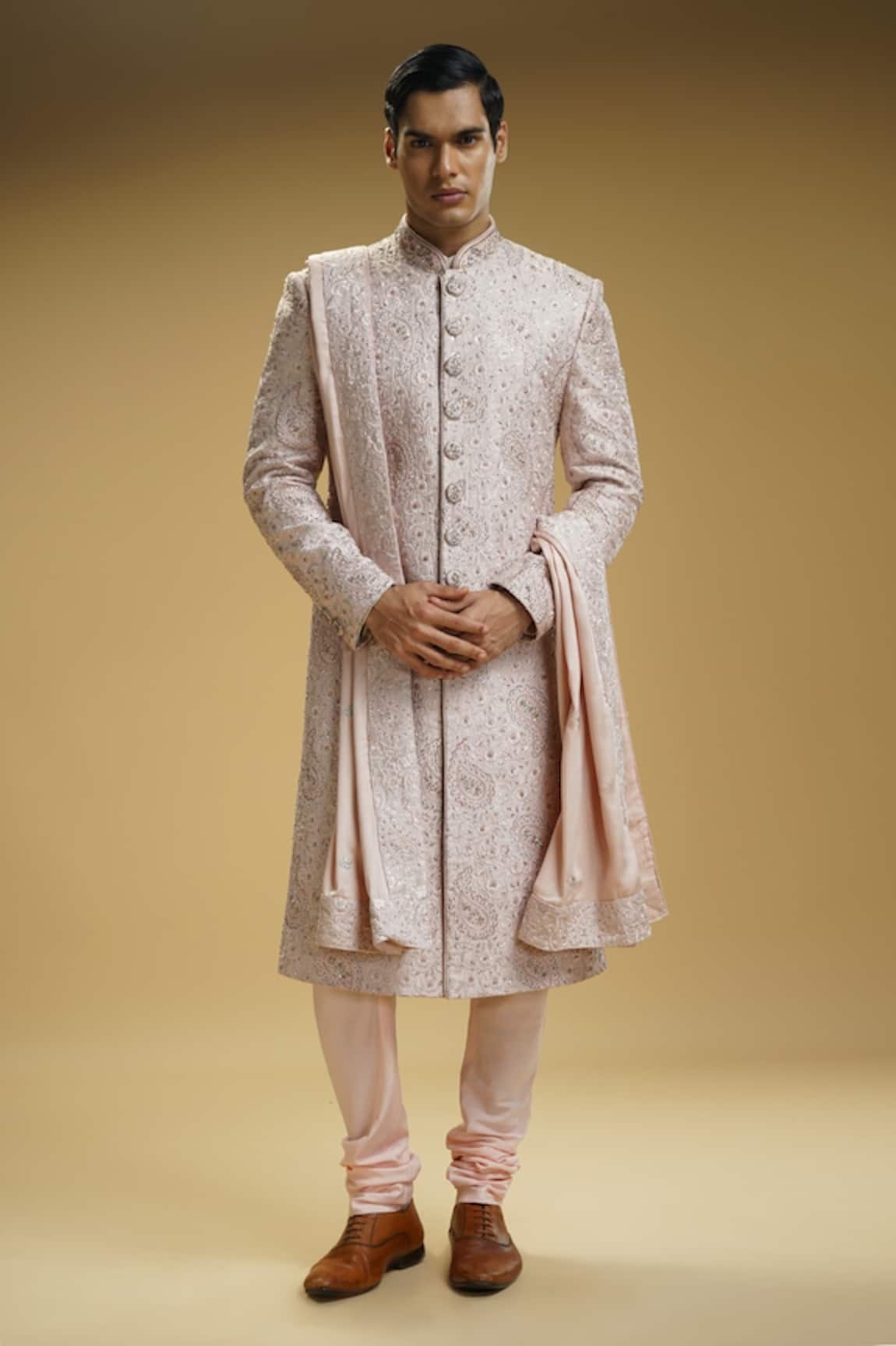 Kommal Sood Floral & Paisley Embroidered Sherwani Set 