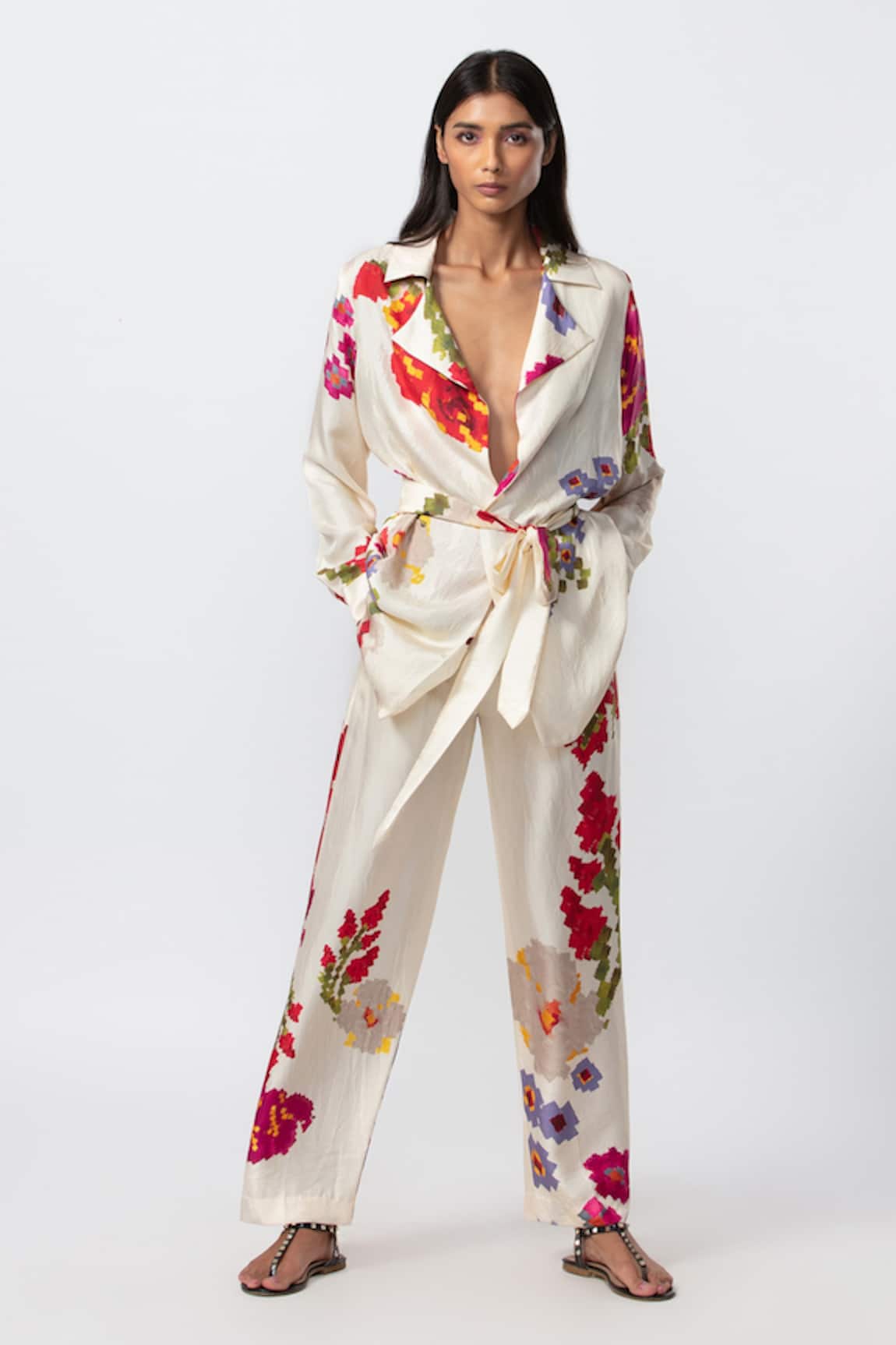 Saaksha & Kinni Silk Floral Print Jacket 