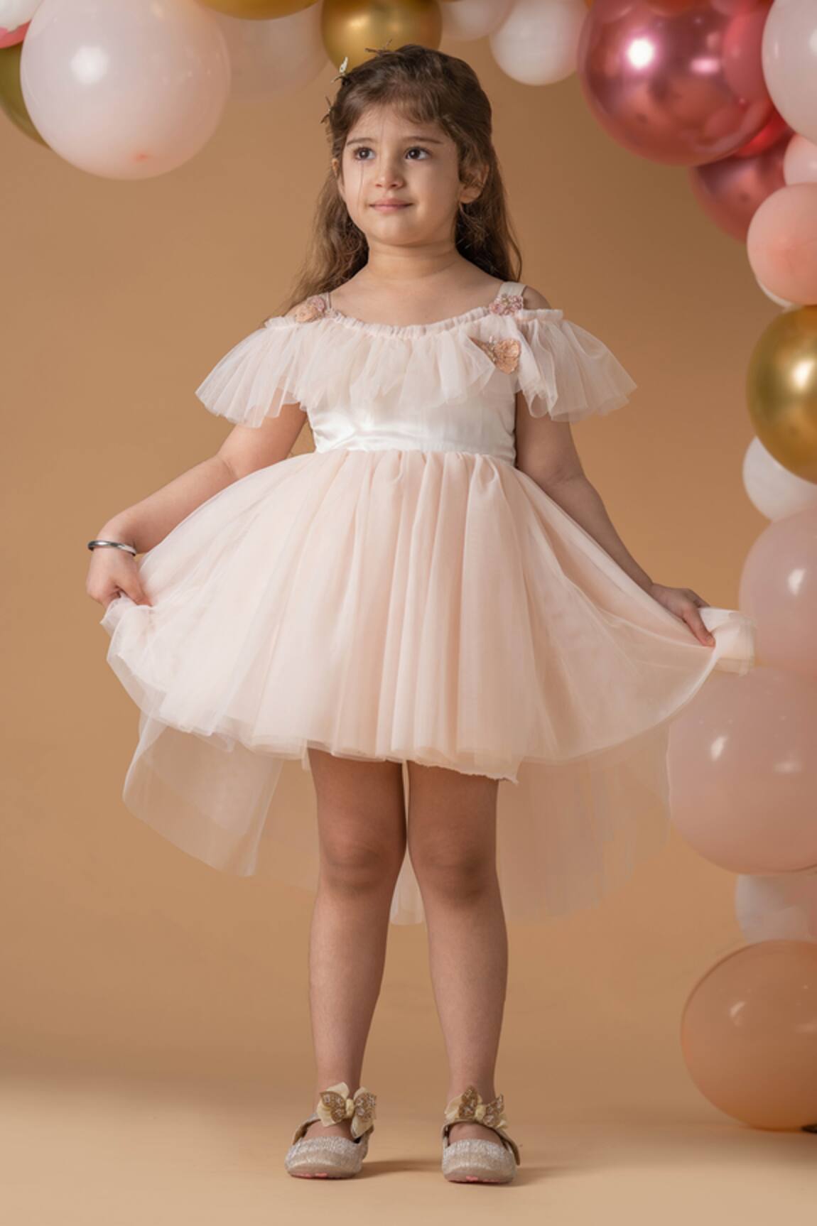 Darleen Kids Couture Butterfly Blush Dress 